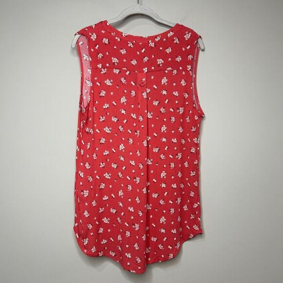 NWT Market & Spruce Floral Sleeveless Prat Henley Shirt Size M Stitch Fix - Picture 7 of 9